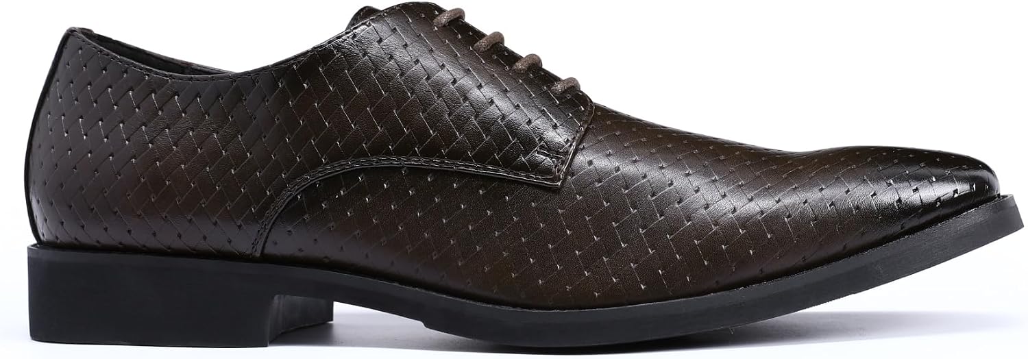 Allthemen Men's Dress Shoes Leather Modern Lace-Up Formal Leather Shoes Business Oxford Derby Shoes – Bild 3