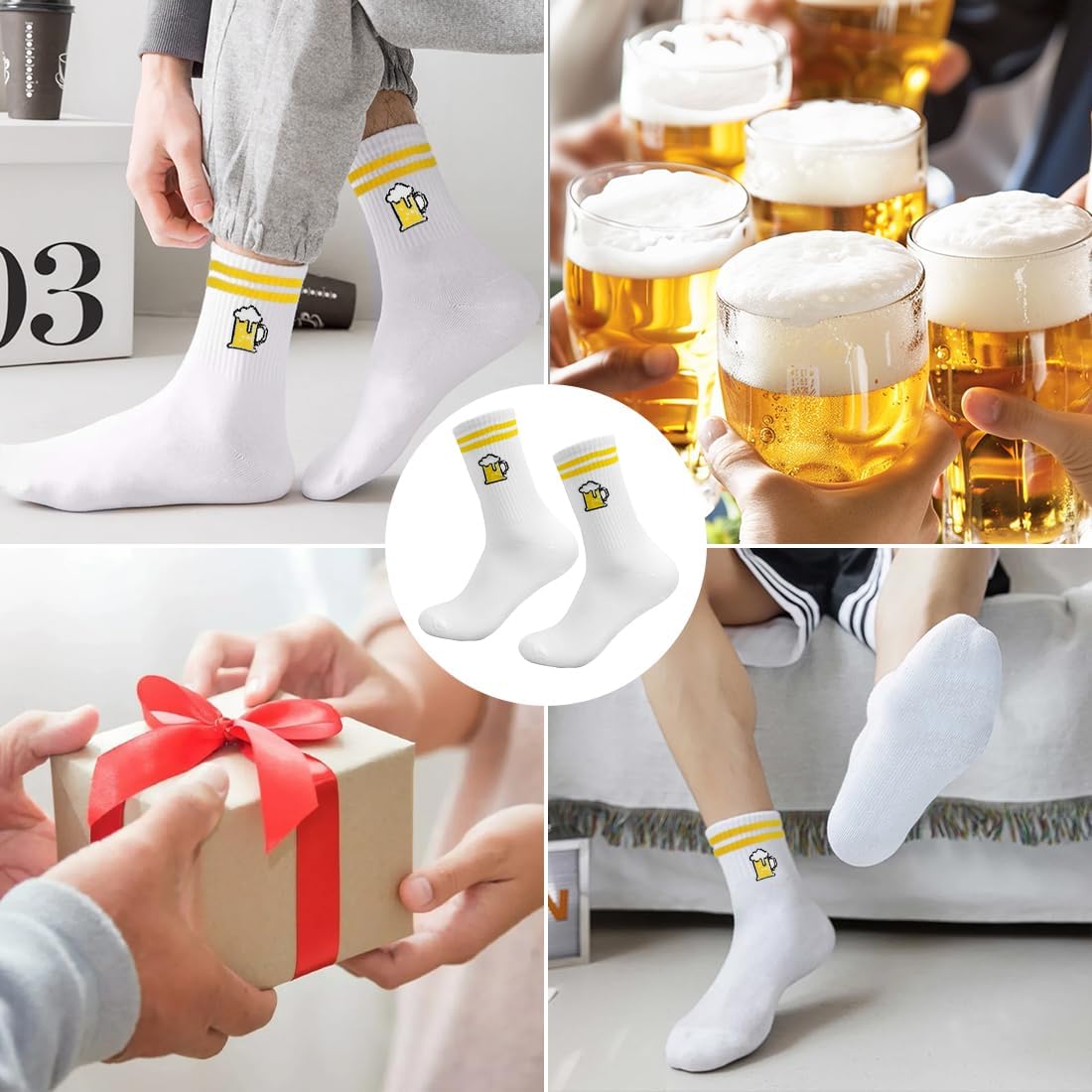 Cadimus Funny Socks Men, Black Camping Socks, Creative Gifts for Men, Gift for Camper, Birthday, Father's Day, Valentine's Day, Funny Accessories for Christmas – Bild 6