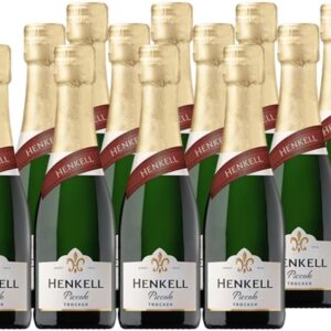 Henkell Piccolo Dry Champagne (12 x 0.2 L) – Original Henkell Champagne Pleasure in Practical Small Bottle Perfect for on the Go Fresh, Fruity, Fine Pearl, Vegan