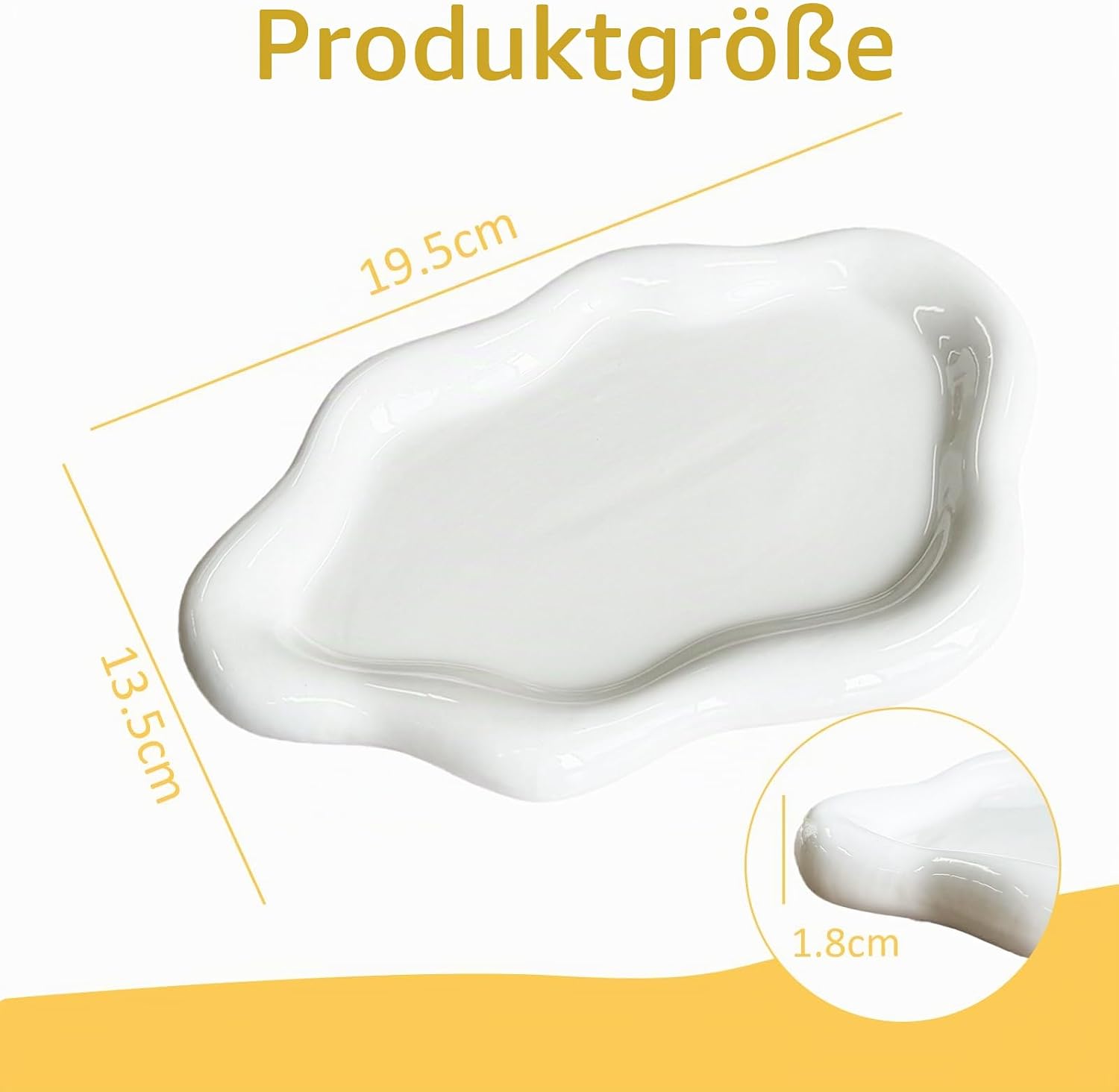 Ceramic Jewellery Dish White Jewellery Plate for Rings & Necklaces – Bild 2