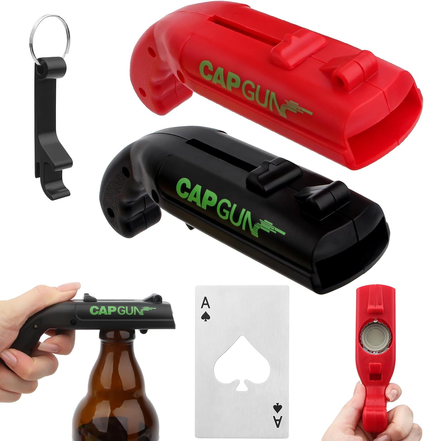 Pack of 2 Cap Gun Bottle Opener Gun, Funny Shot Bottle Opener