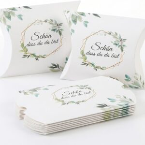 Pack of 50 Wedding Favours Beautiful That You Are Baptism Communion Confirmation Wedding Gift Boxes Cushion Box Guest Gift Box for Sweets Chocolate Biscuits Gift
