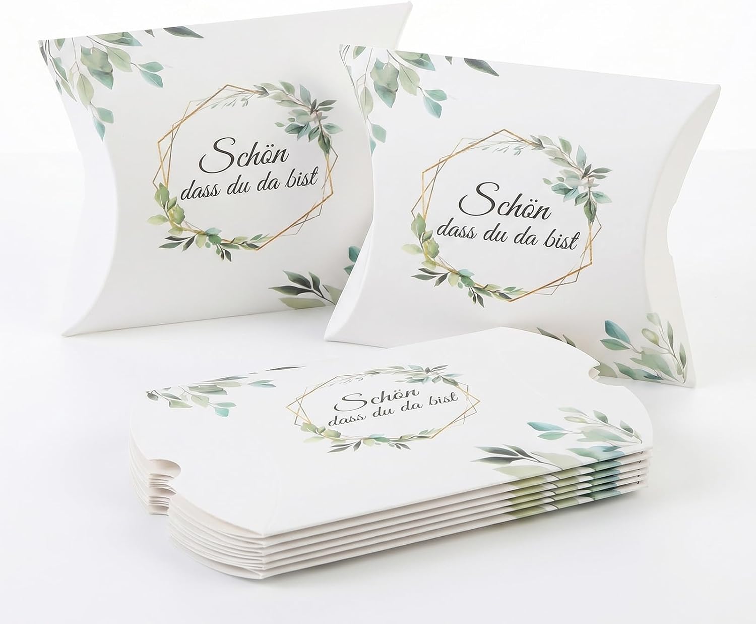 Pack of 50 Wedding Favours Beautiful That You Are Baptism Communion Confirmation Wedding Gift Boxes Cushion Box Guest Gift Box for Sweets Chocolate Biscuits Gift