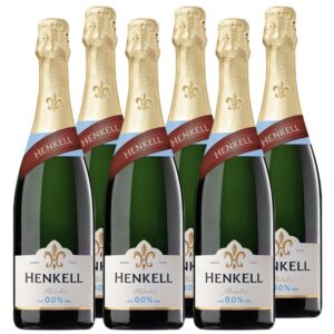 Henkell Alcohol-free 0.0 percent (6 x 0.75 l) - alcohol-free alternative to champagne, crémant, cava and sparkling wine, dry, fine-pearled, refreshing fruity and fresh taste, vegan
