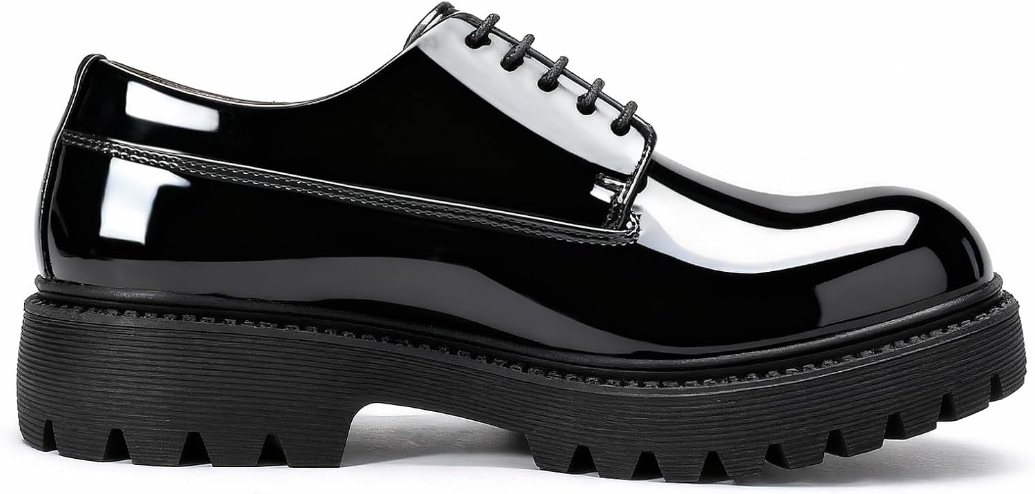 Allthemen Men's Derby Shoes Leather Lace-Up Brogue Suit Shoes Business Classic Lace-Up Shoes Oxford Formal – Bild 3