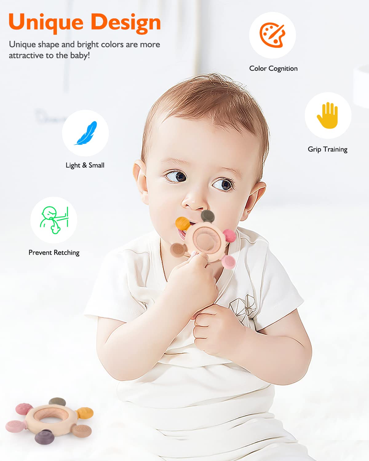 Teether Teether Baby Toy Teething Aid Teething Toy for 3 6 Months Teether Teething Ring Baby Toy Teething Aid Teething Toy for 3 6 Months – Bild 3