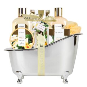 SPA LUXETIQUE Birthday Gift for Women, Bath Gift Set, 8-Piece Vanilla Fragrance Beauty Spa Set for Women with Decorative Bathtub, Wellness Set for Women, Christmas Gifts, Mother's Day Gift, Valentine's Day