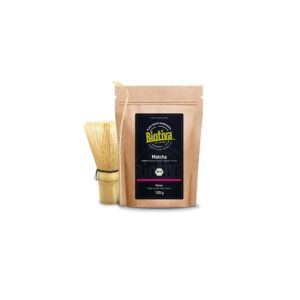 Matcha Tea Organic Set XXL - 100 g Organic Matcha Tea + Matcha Broom + Matcha Spoon - 100% Matcha from Sustainable Cultivation - Biotiva
