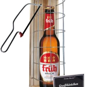 Personalised Gifts for Men Women Gift Idea – Iron Reserve Grid Cage Early Kölsch Beer (1 x 0.5 L) Including Emergency Saw – Dad Mum Birthday Wedding