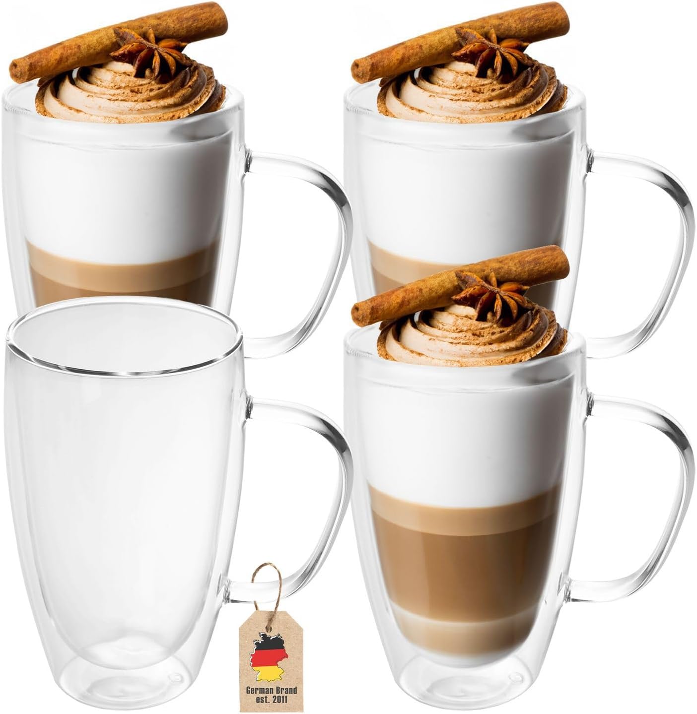 Intirilife Double-Walled Thermal Coffee Mug / Tea Mug, Glass