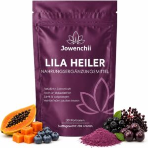 Purple Superfood Powder Helper 210 g - Green Detox Powder Life with 8 Bacterial Cultures + Enzymes + Fibre (Inulin, PHGG, FOS) | Vitamin D3, B12, Zinc, Selenium | Vegan, Sugar-Free, Fruity