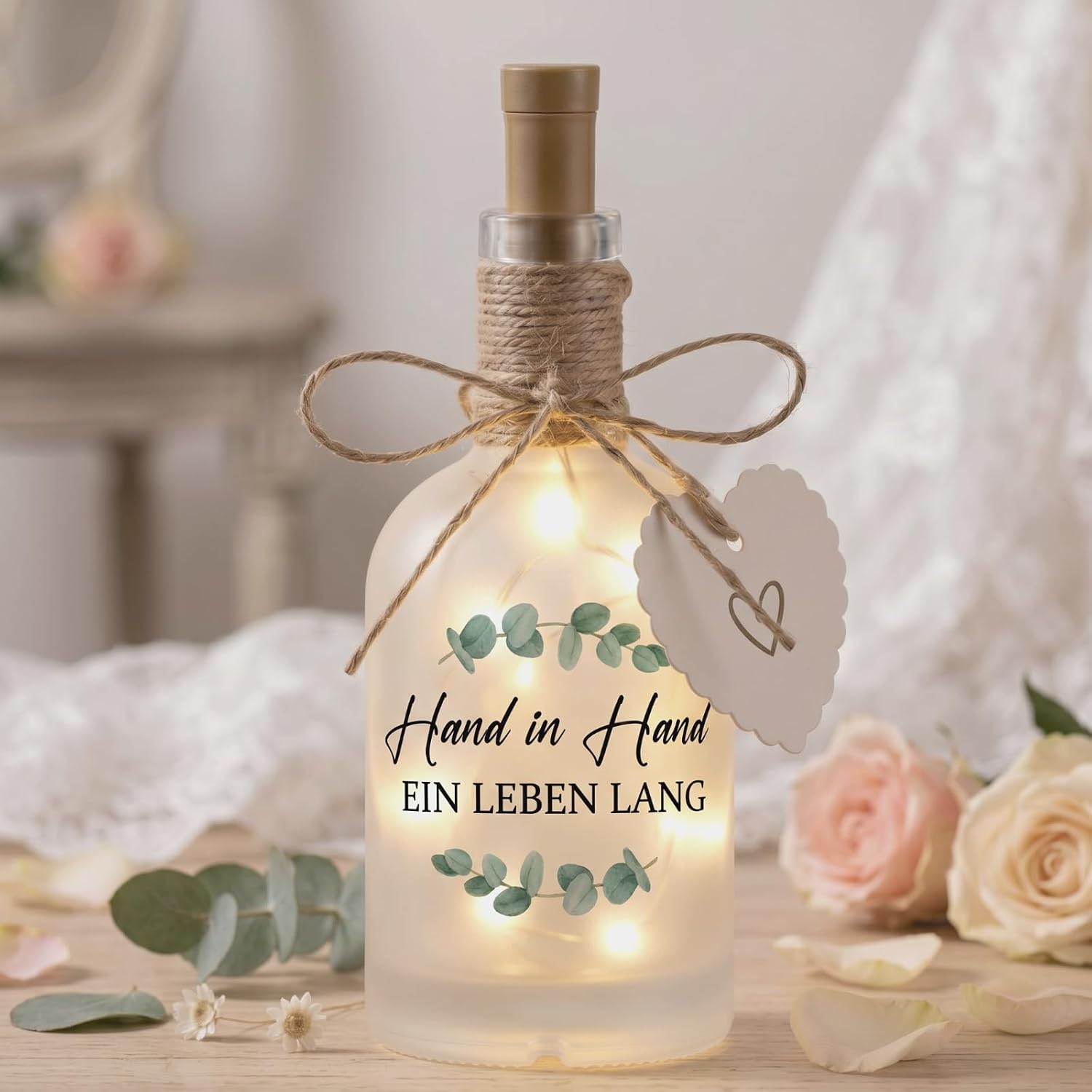 BBTO LED Bottle Light Hand in Hand Ein Leben Lang, Wedding