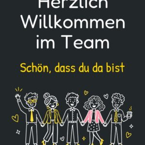 Herzlich Willkommen im Team – Schönes Geschenk für neue Kollegen: Begrüßungsgeschenk für neue Kollegin im Büro & ideales Notizbuch für den neuen Job