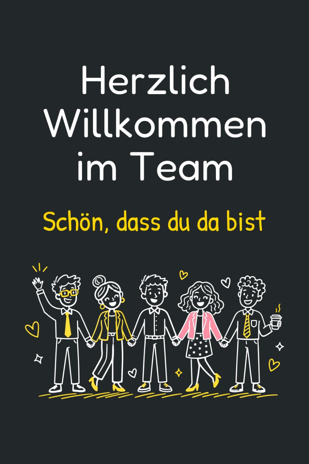 Herzlich Willkommen im Team – Schönes Geschenk für neue Kollegen: Begrüßungsgeschenk für neue Kollegin im Büro & ideales Notizbuch für den neuen Job