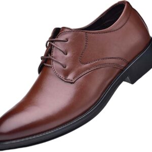 Business Shoes Men’s Suit Shoes Classic Business Leather Shoes Derby Oxfords Wedding Shoes Suit Shoes Men’s Lace-Up Shoes Classic Business Derby Formal Business Casual Shoes