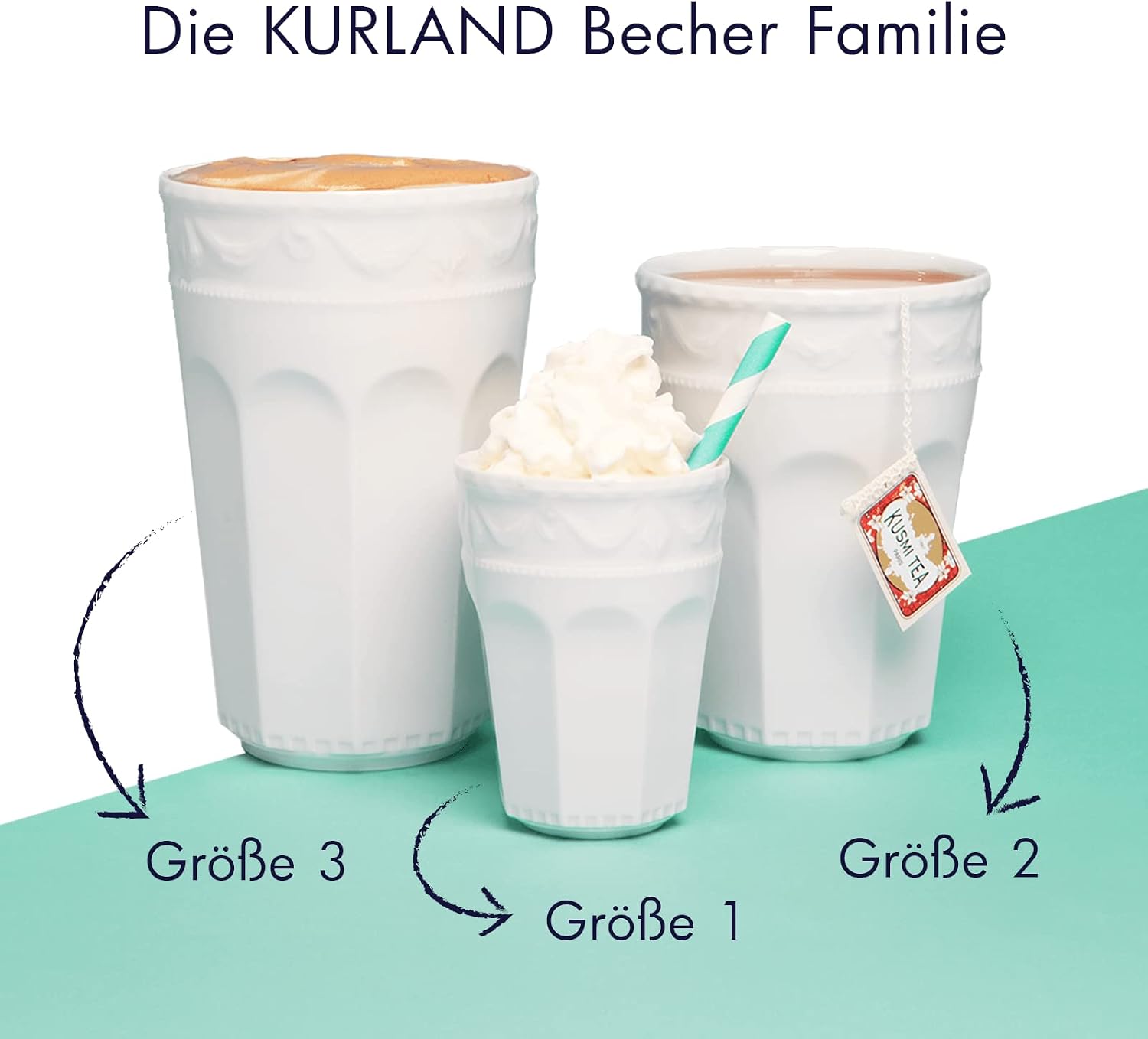 KPM Berlin Kurland Latte Macchiato Mug Size 3, Handmade Porcelain Mug 500 ml for Latte Macchiato, Latte Coffee & Cold Drinks Coffee Mug, Handmade, White (1 x 500 ml) – Bild 4