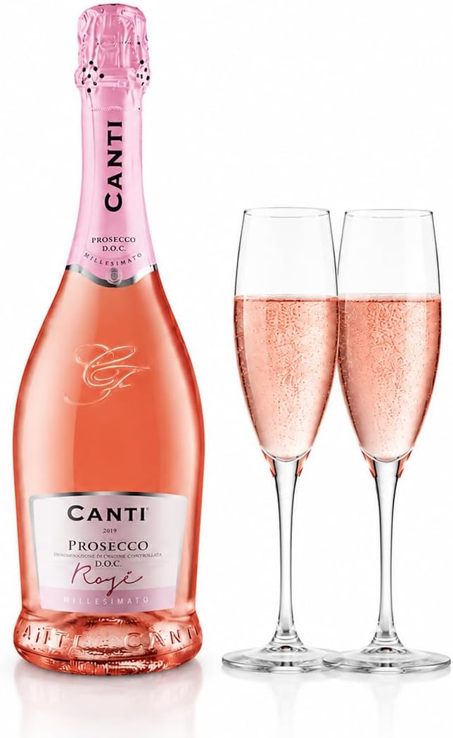 Canti - Prosecco D.O.C. Millesimato, Rosé Sparkling Wine Extra Dry, Wine Gift Pack, Italian Glera and Pinot Noir Grape Varieties from Veneto, Fresh and Sweet Flavour, 1 x 750 ml – Bild 2