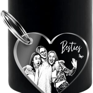 Chrisck Design Heart-Shaped Acrylic Keyring, Partner Love Gift, Mother’s Day / Father’s Day Gift Idea, for Girlfriend / Siblings [Customisable]