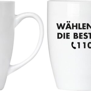 BRUBAKER „Choose the Best!“ 110 Police Ceramic Mug Set – Greeting Card and Gift Pack