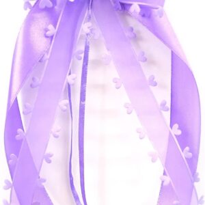 Pack of 10 Car Bows Antenna Bows Organza Heart Bows Car Jewellery Bride Couple Decoration Car Wedding Decoration Wedding Bows for Wedding Party Birthday Gift Packaging Purple