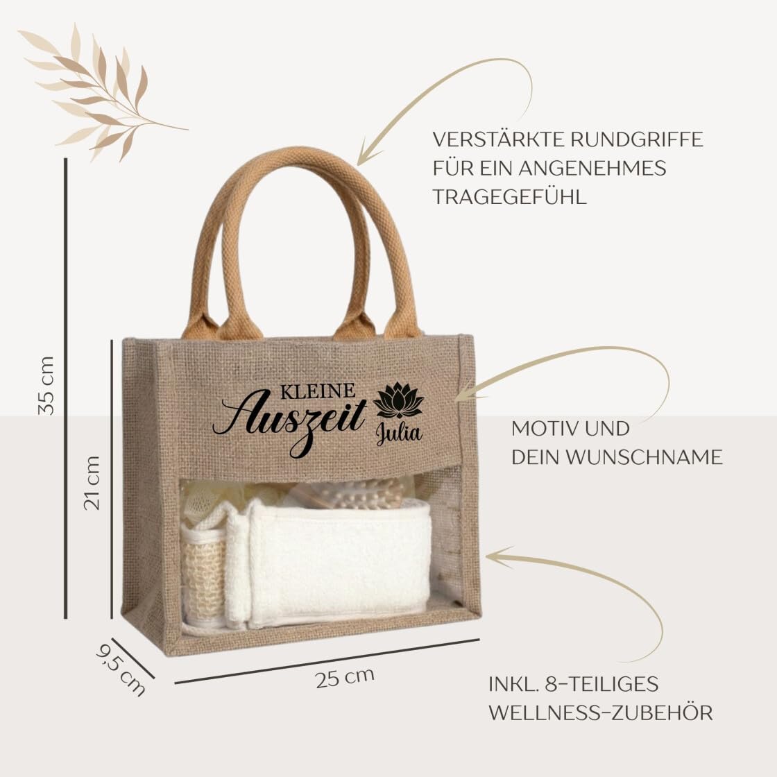 Personalised Wellness Gift Set for Women, Complete Wellness Box with Contents, Wellness Bag Small Time Out with Name, Gift Voucher Packaging Mum Girlfriend Colleague – Bild 2