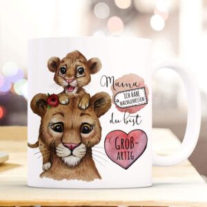 ilka parey wandtattoo-welt ts1140 Mug Lion Mummy with Boy and Saying Mama ich habe nachgemessen du bist großartig Coffee Mug Gift