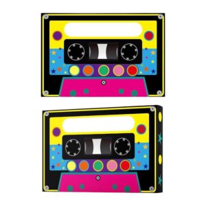 MotiveTech Pack of 2 1980s Party Gift Boxes, Party Treat Boxes, Paper Gift, Birthday, Unique Cassette Player Shaped Radio Candy Box