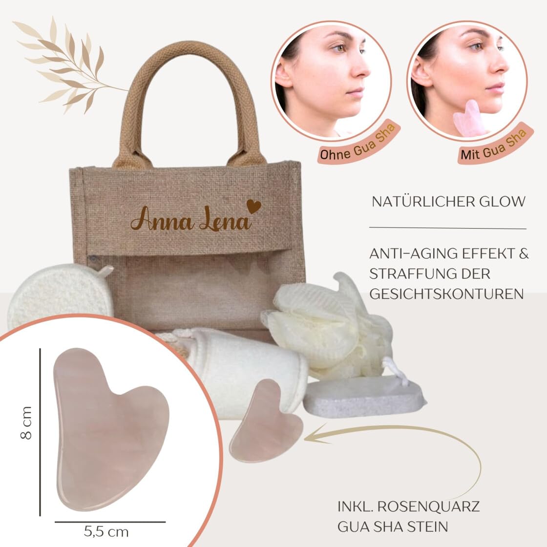 Personalised Wellness Gift Set for Women, Complete Wellness Box with Contents, Jute Bag with Name, Gift Voucher Packaging, Mum, Girlfriend, Colleague – Bild 3