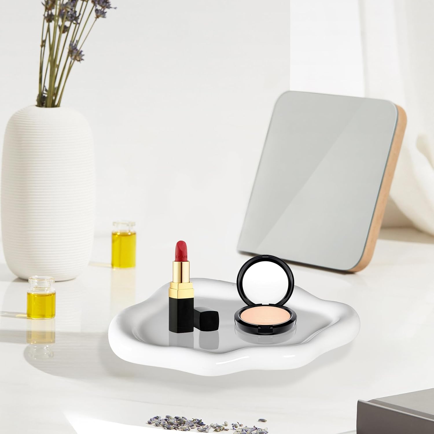 Cloud Shape Jewellery Tray, Decorative Ceramic Jewellery Tray, Jewellery Plate for Rings, Necklaces, Bracelets, Perfume Tray for Cosmetics, Gifts for Girl, Women, Mothers, Daughters (White) – Bild 6