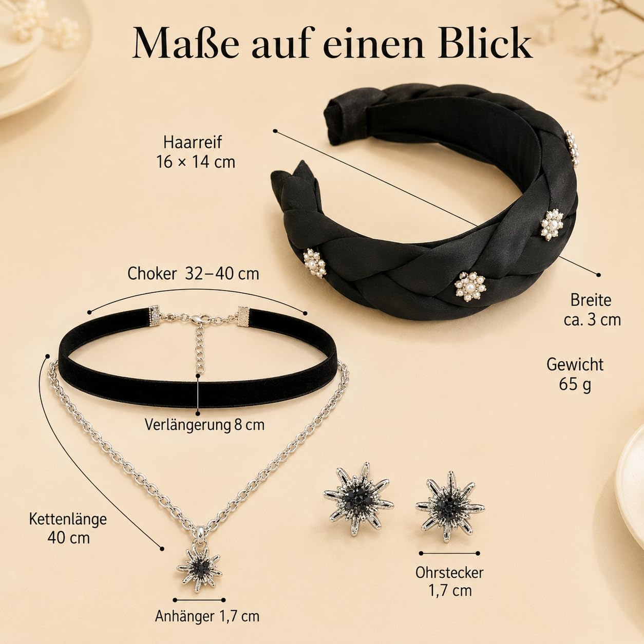 Women's Dirndl Headband Set for Folk Festival Women's Outfit Beer Tent Party & Bavarian Celebrations – Bild 2