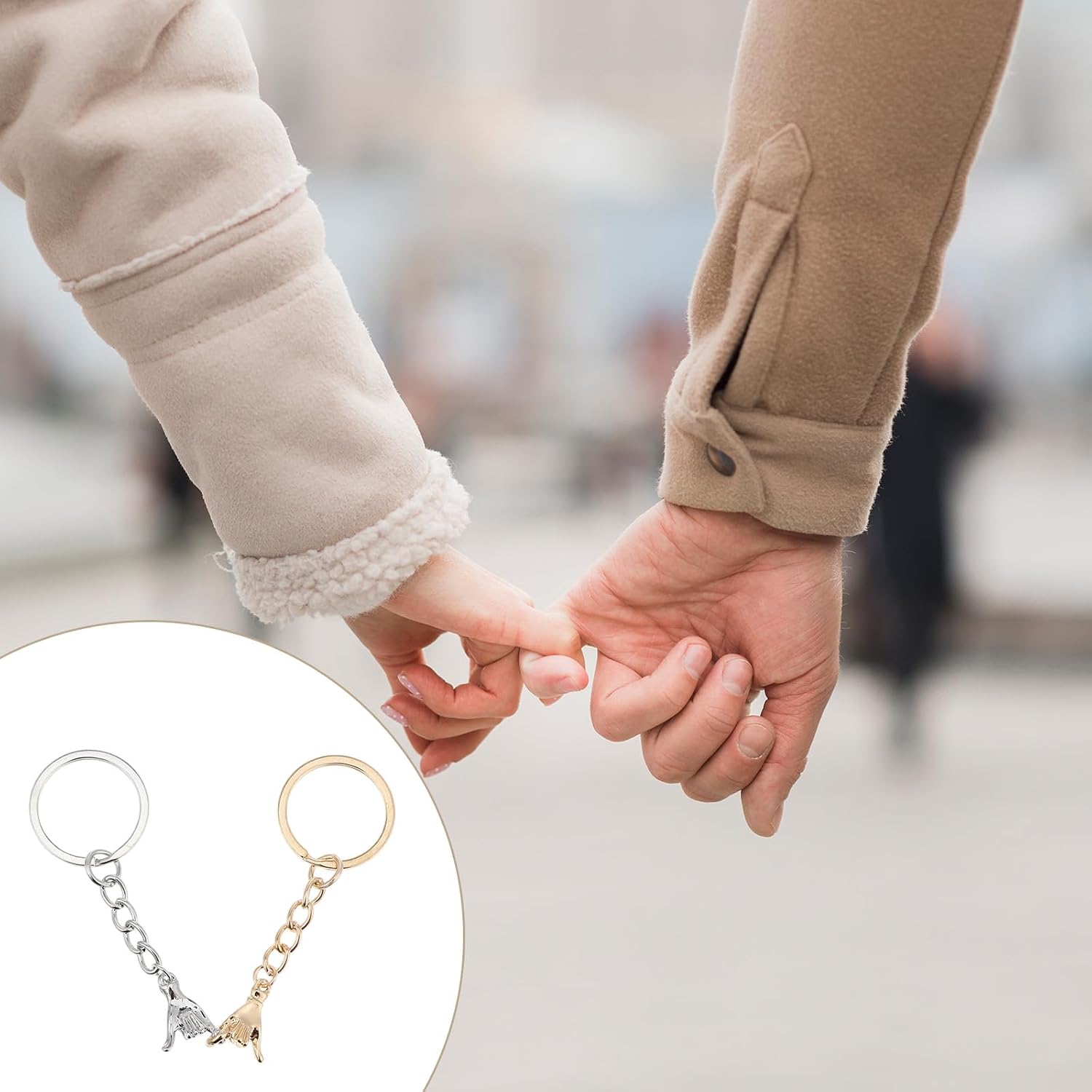 Pack of 2 Promise Keyrings, Partner Keychain, Couples, Couples Gifts for Both Him Her Best Friend, Pinky Promise Keychain, Gifts Couple for Women, Birthday Gift – Bild 3