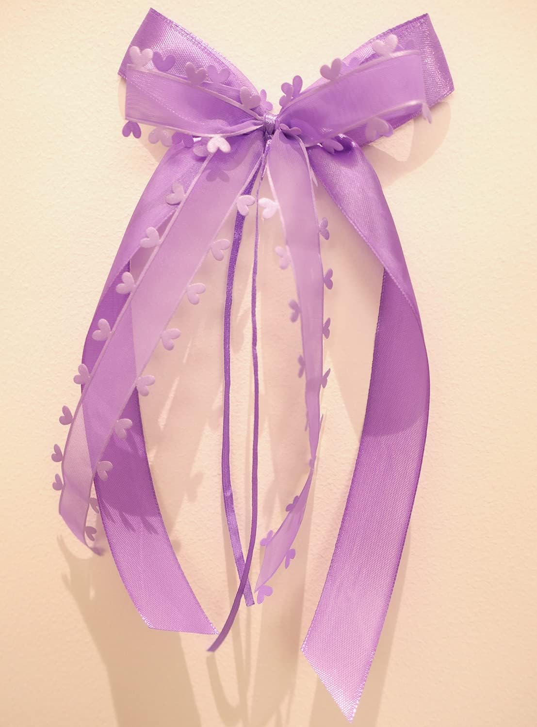Pack of 10 Car Bows Antenna Bows Organza Heart Bows Car Jewellery Bride Couple Decoration Car Wedding Decoration Wedding Bows for Wedding Party Birthday Gift Packaging Purple – Bild 3