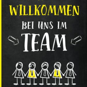 Herzlich Willkommen im Team: Notizbuch für Kollege zum Neuanfang ein kariertes Buch A5 zum neuen Job im Büro die lustige Geschenkidee für neue Mitarbeiter und Chef das Willkommensgeschenk Arbeit