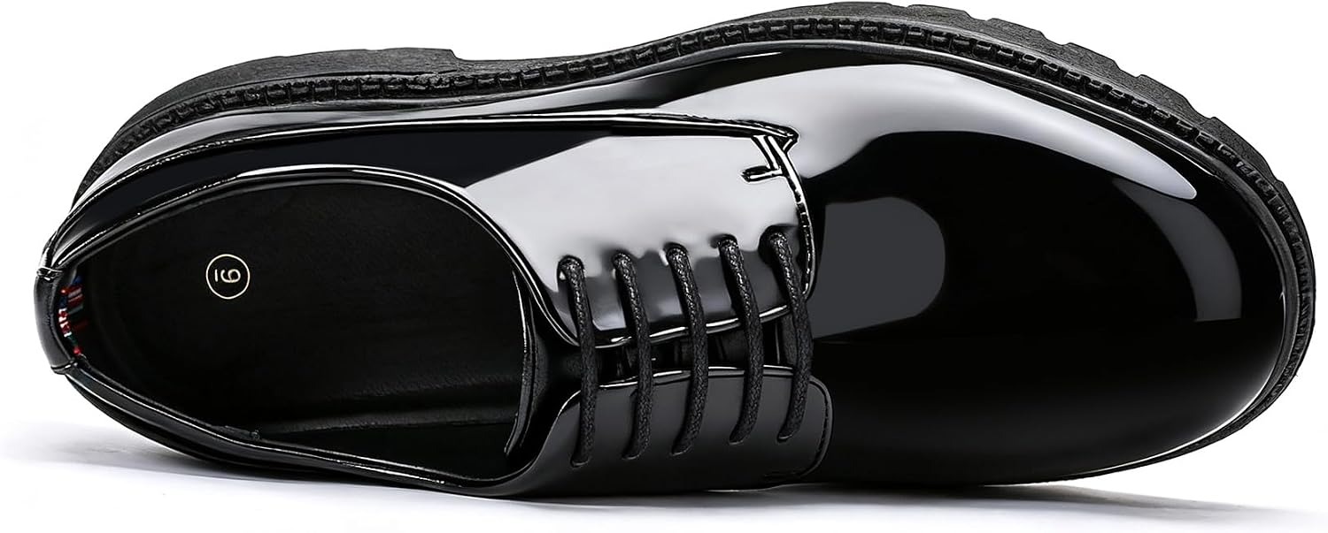 Allthemen Men's Derby Shoes Leather Lace-Up Brogue Suit Shoes Business Classic Lace-Up Shoes Oxford Formal – Bild 6
