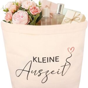 Small Time Out Basket Gift for Women, Reusable Canvas Basket