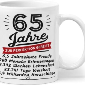 Birthday Gift for 65th Birthday 65 Years Matured to Perfection Birthday Gift for Men Women Ceramic 330 ml