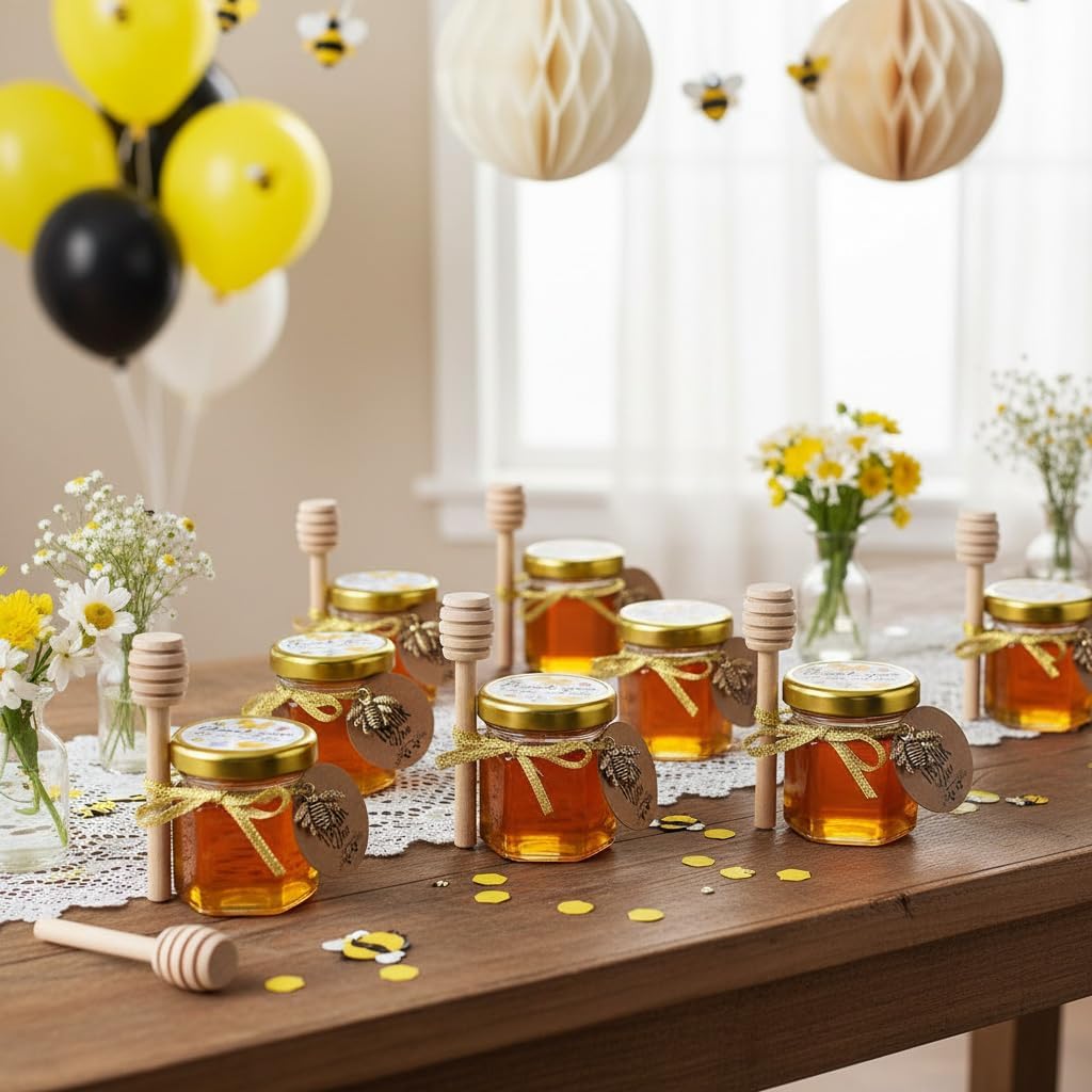 Ahhute Small Honey Jars, Honey Jar with Honey Spoon, Pack of 60, 45 ml – Bild 3