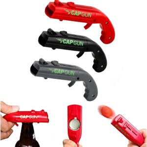 Pack of 3 Cap Gun Bottle Opener Gun – Funny Shot – Beer Gifts for Men, Funny Bottle Opener for Parties, Bars and Home