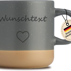 LIEBTASTISCH Laser Engraved Coffee Mug - Ceramic Stoneware Coffee Mug, Personalised Mug for Coffee, Tea - Favourite Person Gift, Father's Day, Mother's Day, Women's Day, Best Friend (Grey)