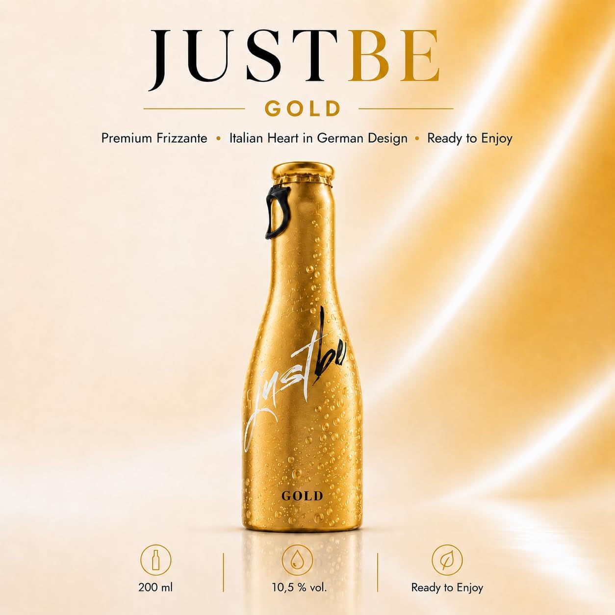 JustBe Gold Piccolo Frizzante l Sparkling Premium White Wine Aperitif (Sparkling Wine, 12 x 0.2 L) – Bild 2
