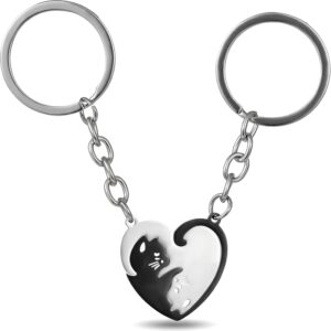 Keyring Couple, Valentine’s Day Gifts, Partner Gift for Him and Her, Couple Gifts for Girlfriend & Boyfriend, Anniversary for Couples, Friendship Keychain Cute