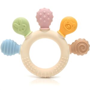 CAJA Teething Ring Baby Teething Aid Teething Toy and Baby Toy