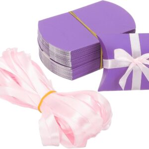 PATIKIL Small Gift Boxes Pack of 50 3.5 x 2.5 x 1 Inch Cushion Boxes Sweets Thank You Gift for Wedding Party Gift Pen Birthday Gift Jewellery Greeting Card Purple