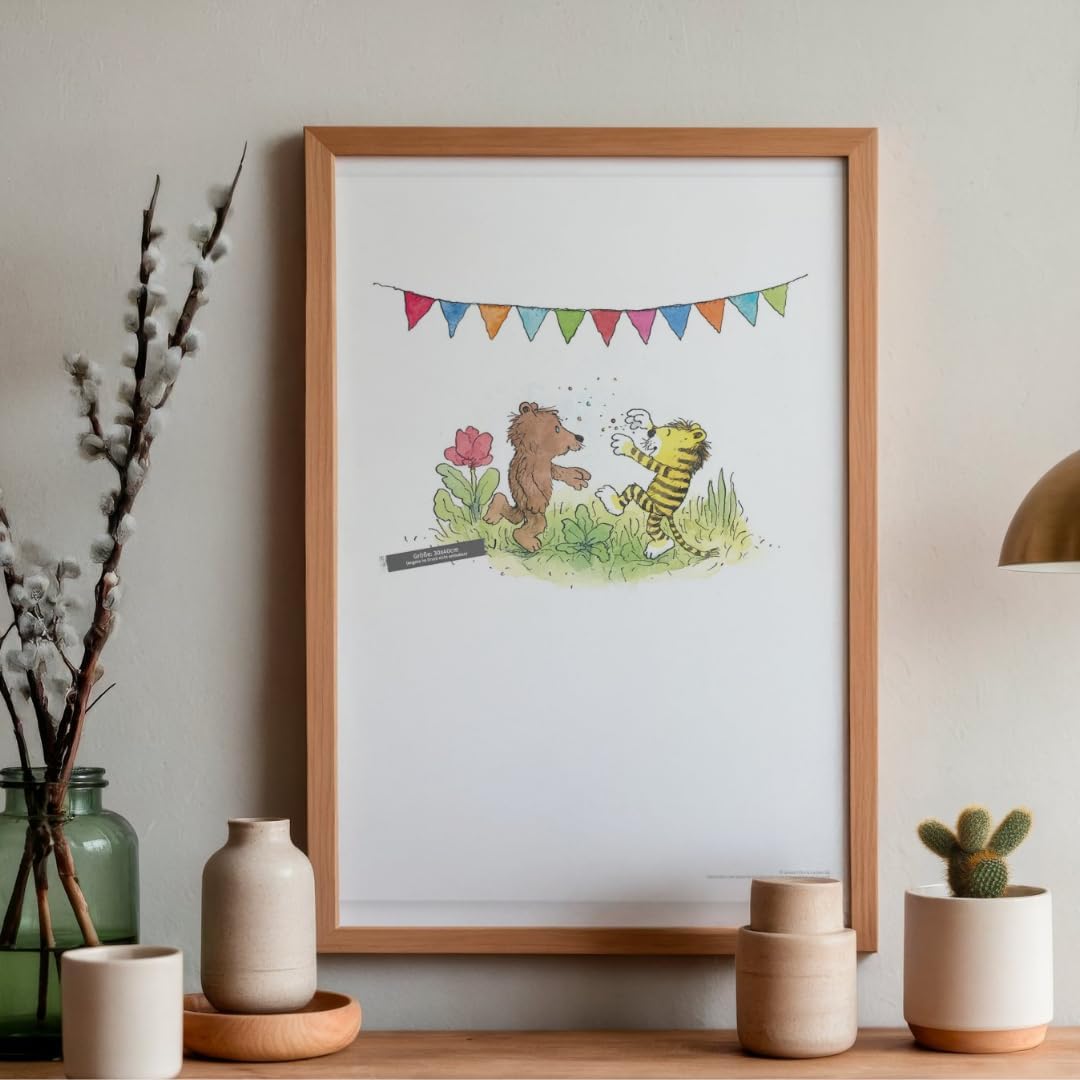 Janosch Poster – Tanz unter der Girlande Ungerahmt 50x70 cm Wandbild Kinder – Bild 2