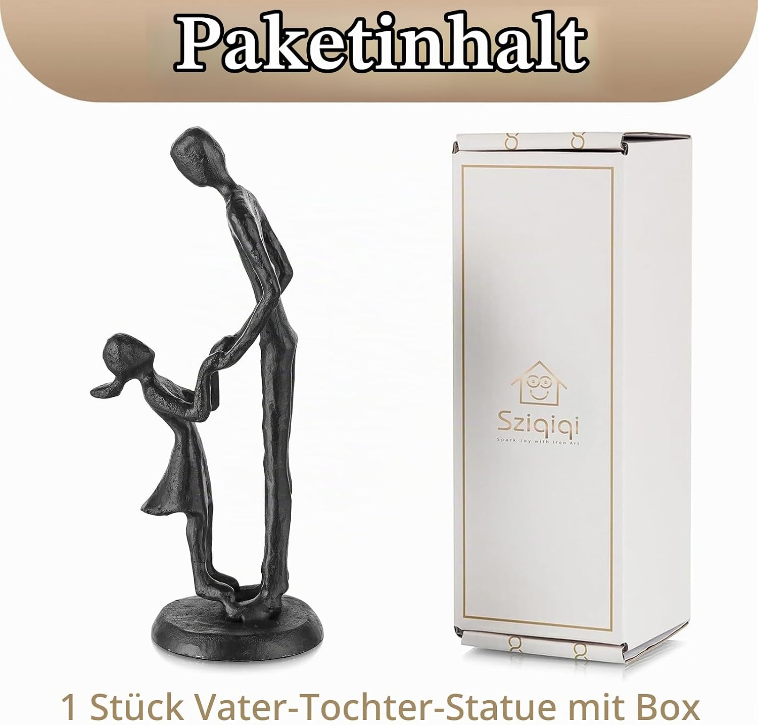 Sziqiqi Gift Dad Birthday from Daughter: Iron Father Daughter Figurine – Bild 8