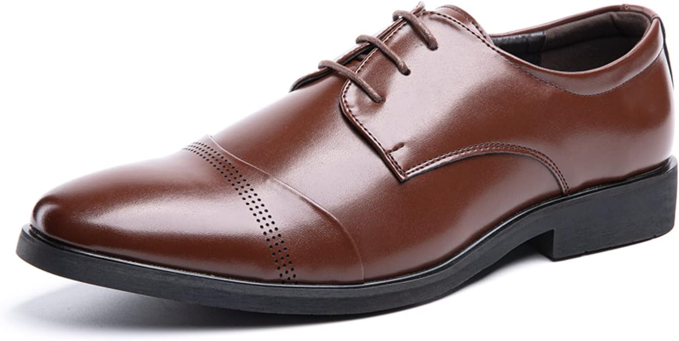 Men's Oxford Derby Shoes Brogues Leather Shoes Wedding Shoes Lace Up Shoes Classic Business Lace-Up Shoes Blue Gold Grey Red Black Brown Khaki 37-48