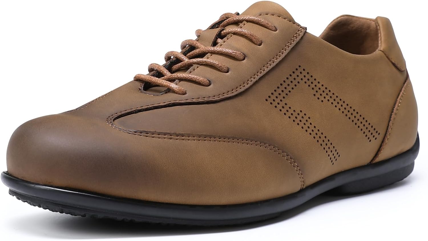 Mirroryou Men's Business Shoes, Breathable Leather Lace-Up Shoes, Lightweight Walking Shoes, Comfortable Casual Shoes – Bild 3