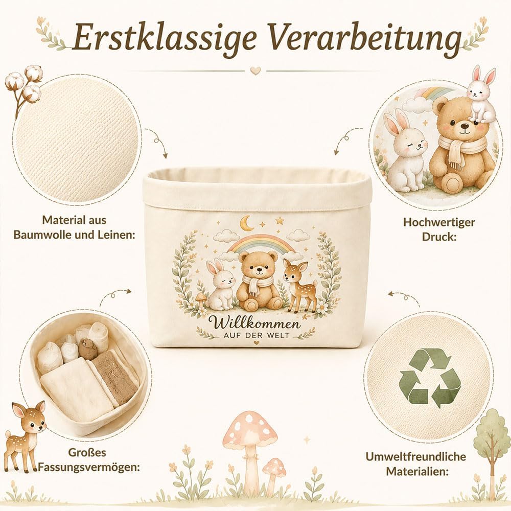 Baby Gift Basket for Birth - Fabric Storage Basket Baby Room – Bild 3
