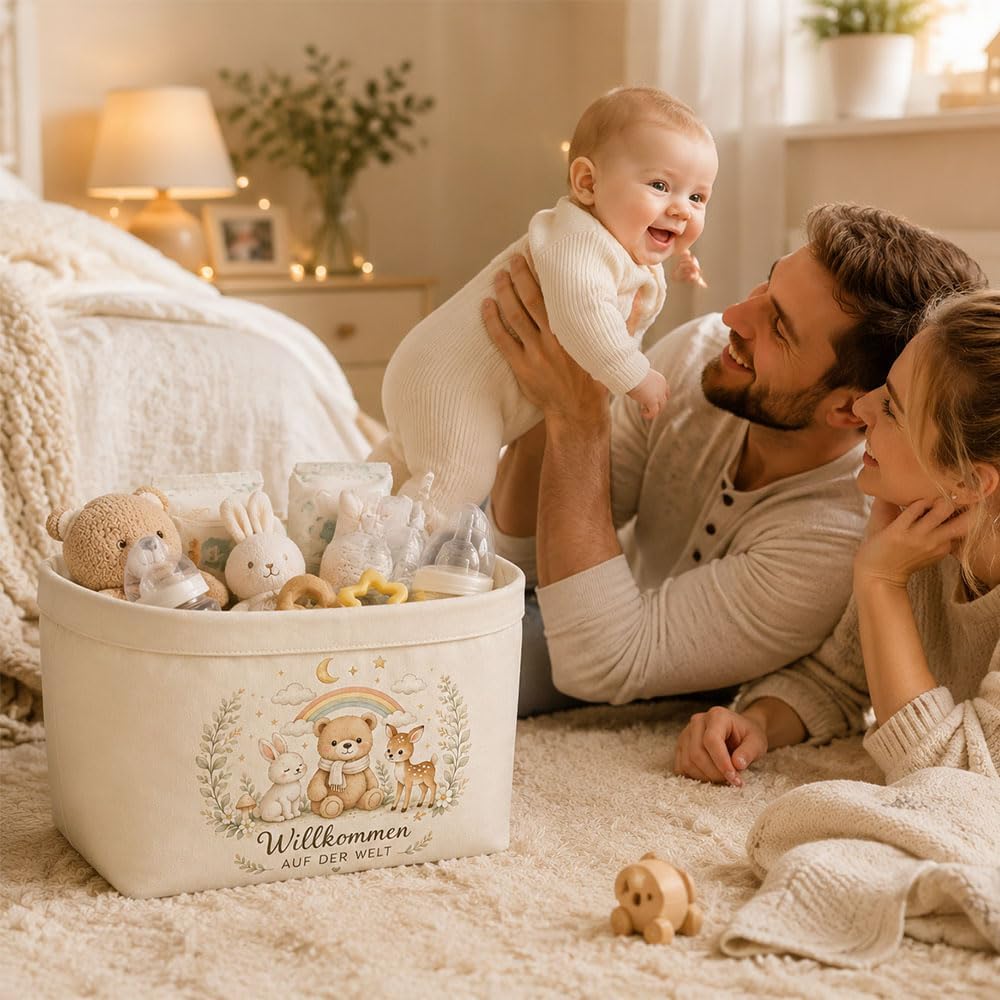Baby Gift Basket for Birth - Fabric Storage Basket Baby Room – Bild 5
