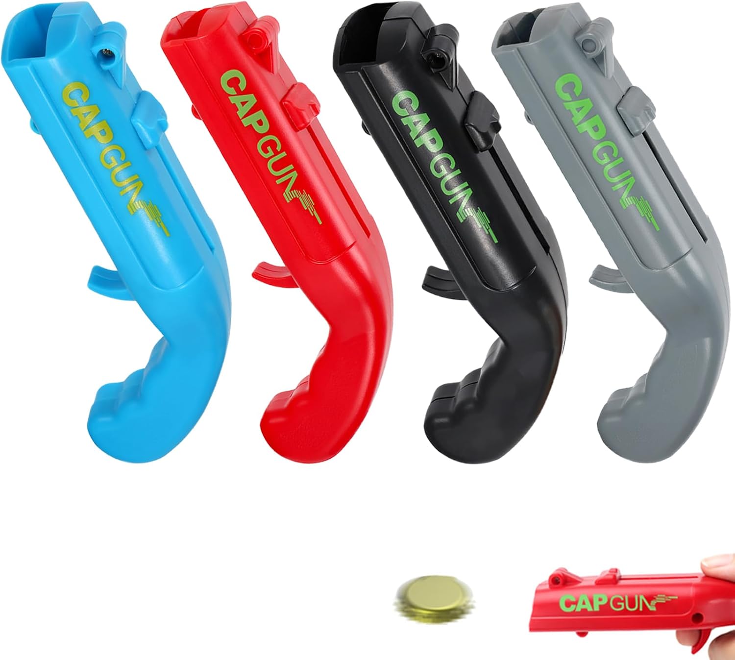 Bottle Opener Gun, Pack of 4, Funny Shot Bottle Opener, Beer Gifts for Men, Beer Opener Gun for Use at Home, Bar or Party